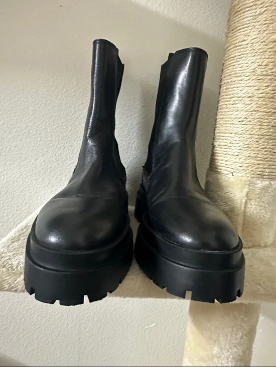 Zara Black Platform Ankle Boots - Women's - Picture 7 of 14